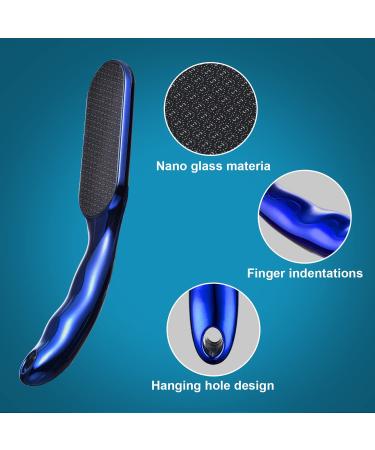 Glass Foot File for Dead Skin - Callus Remover with Etching Technology | Foot Scrubber & Heel Scraper for Wet/Dry Feet - Blue - Buy Online on GoSupps.com