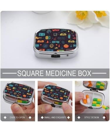 Shop Cute Square Game Pill Box - Portable Vitamin Holder & Organizer for Travel | Ideal for Gamers - Buy Online on GoSupps.com