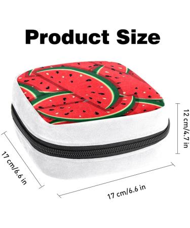 Sanitary Napkin Storage Bag | Period Tampon Makeup Pad Pouch | Cartoon Fruit Watermelon Color - Buy Online on GoSupps.com