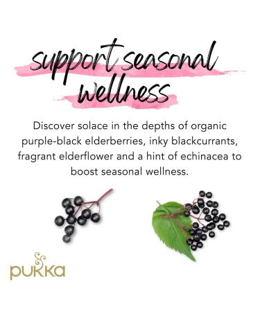 Pukka Organic Elderberry & Echinacea Herbal Tea Bags - Wellness Support - 60 Tea Bags (20 Count x 3 Pack) - Buy Online on GoSupps.com