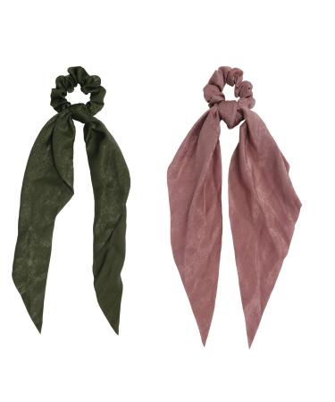 Getacota 9-Piece Bowknot Hair Scrunchies Set - Satin Chiffon Long Tail Scrunchy Scarf Vintage Ponytail Holder for Women - Buy Online on GoSupps.com