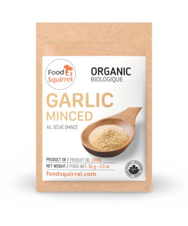 Organic Minced Garlic Dried 2oz (56g) High in Sulfur Phenols & Saponins Add Umami Essence & Savory Flavor Sprinkle Into Your Sauces Marinades or Rubs Minced Garlic 2oz (56g)