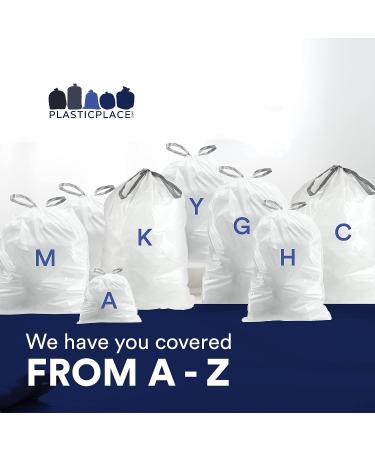 Plasticplace Custom Fit Trash Bags for simplehuman Code Q Bins - 50 Count, White Drawstring Garbage Liners - 13-17 Gallon - 25.25 x 32.75 - Buy Online on GoSupps.com