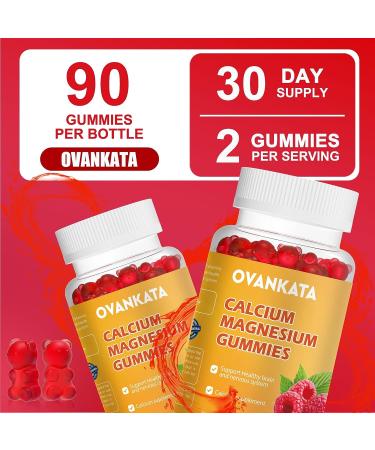 OVANKATA Calcium Magnesium Gummies 300mg | High Absorption | Bone & Muscle Support | Vegan | 60 Gummies - Buy Online on GoSupps.com