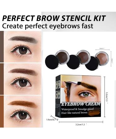 3PCS Eyebrow Pomade Waterproof Eyebrow Cream Smudge Proof Brow Pomade Sweat Proof Long Lasting for Natural Looking Eyebrow Makeup Dark Brown & Light Brown & Taupe - Buy Online on GoSupps.com