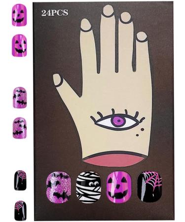 Shakven Halloween Nail Stickers - Nail Stickers Fake Nails Nail Art Stickers Self-Adhesive Decals Bat Spider Ghost Nail Halloween Decorations - Buy Online on GoSupps.com