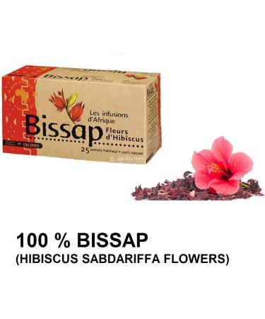  Racines 100% Natural BISSAP Infusion 100% Natural Hibiscus or Bissap Flower Infusion + 100% Natural Set Products Stickers 25 x 1.7g Bags  - Buy Online on GoSupps.com