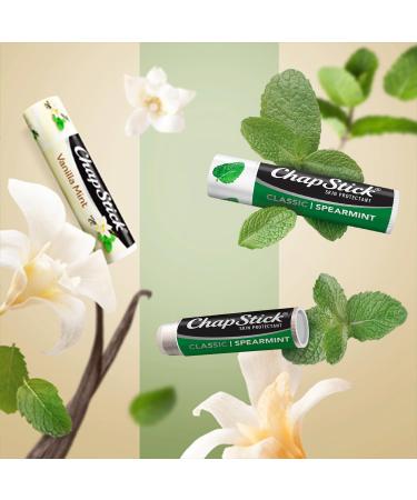 ChapStick Lip Balm Mint Favorites (Vanilla Mint Minty Delight and Peppermint) + 2 Classic Spearmint 0.15 Oz Ea (5 Piece Set) - Buy Online on GoSupps.com