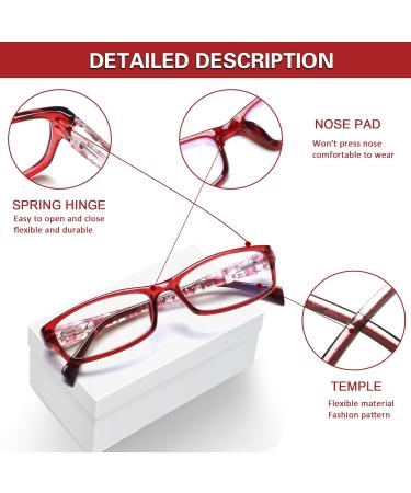 Kerecsen Women's Blue Light Blocking Reading Glasses - Stylish Pattern Eyewear (Mix Color -7 6.00) International Shipping Available - Buy Online on GoSupps.com