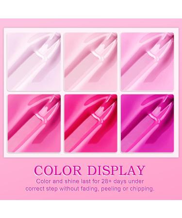 Yueshop Pink Series Gel Nail Polish Kit - 6 Colors Set for Long-Lasting Nail Art - Neon Pink, Light Pink, Hot Pink, Cream Pink, Purple - UV/LED Soak Off Varnish for Spring/Summer - Buy Online on GoSupps.com
