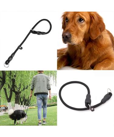 Choke Collar For Dog Training Handmade of Cord with A Limiter Waterproof Black (L) - Buy Online on GoSupps.com