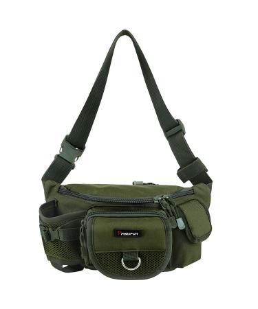 Piscifun Fishing Bag Portable Outdoor Fishing Tackle Bags Multiple Waist Bag Fanny Pack Army Green