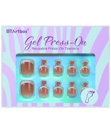 BTArtbox Halloween Press On Toenails - Short White French Tips 32 Piece Kit in 16 Sizes Perfect Fit with Glue for Women - Buy Online on GoSupps.com