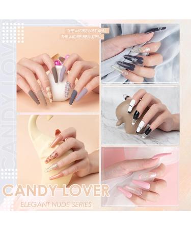 25PCS Natural Nude Gel Nail Polish Kit with Base and Top Coat - Candy Lover Pastel Set | Glitter Nail Art Gift Set - Popular Nude Colors Collection - GS-711 - Buy Online on GoSupps.com