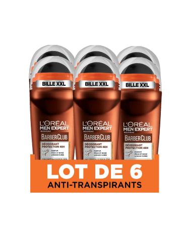 L’Oréal Paris - Barberclub Men's Roll-on Deodorant - 50 ml - Pack of 6