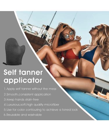 WLLHYF Self Tanning Mitt Applicator - Ultra Soft 3D Design Glove for Face and Back - Black Tanner Mitts for Smooth Application - Buy Online on GoSupps.com
