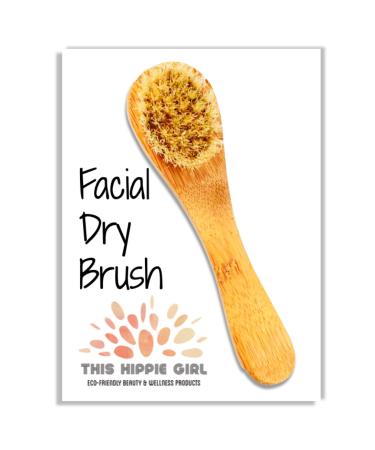 This Hippie Girl Facial Dry Brush  Dry Facial Brush  Facial Exfoliating Brush  Scrubber Natural Bristle for Face Massage  Face Circulation  Facecare Tool