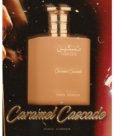 Paris Corner | Taskeen Caramel Cascade EDP - 3.4 Fl Oz | Sweet Elegance Perfume for Women and Men | Unisex Fragrance Featuring Caramel Milk Tonka Bean & Honey - Buy Online on GoSupps.com