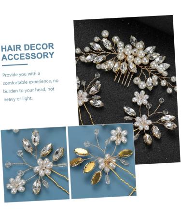 minkissy 2 Sets Hairpin Decorative Hair Combs Pearl Hair Combs Decorative Headpiece Bridal Hair Combs Hair Accessories for Girls Braids Accessories Pearl Headpieces Wedding Zinc Alloy Bride - Buy Online on GoSupps.com