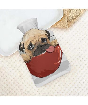 Buy Pug Dog Hot Water Bottle with Plush Cover - Hand Warmer for Adults & Kids | 26.5x15.3cm - International Shipping Available - Buy Online on GoSupps.com
