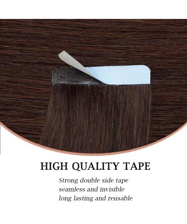 SEGO TAPE Extensions | Real Hair 20 Tresses | 100% Remy Human Hair Dark Brown #2 | 30g Adhesive Tape Hair Extensions (22/55cm) - Buy Online on GoSupps.com
