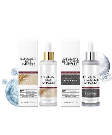 Peel Shot Glow Rice Ampoule Duo 2 PCS White & Black Rice Facial Serum Lightweight Hydrating Formula for All Skin Facial Exfoliator Pore Refining Dead Skin Cells Remover