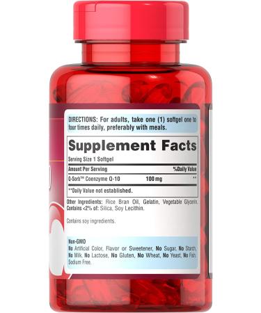 Puritan's Pride CoQ10 100mg - Heart Health Support, 240 Rapid Release Softgels - Buy Online on GoSupps.com