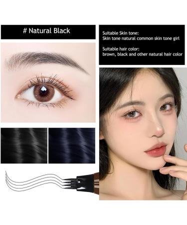 Four-Headed Eyebrow Pencil 4 Points Eyebrow - Microblading Eyebrow Pencil Long-Lasting Eyebrow Makeup for Natural-Looking Eyebrow Pochy Black - Buy Online on GoSupps.com