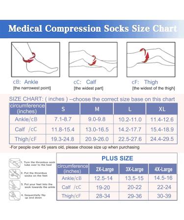 Anti Embolism Ted Hose Thigh High 20-32 mmHg Compression Stocking Toeless Compression Socks Support for Women & Men (S) - Buy Online on GoSupps.com