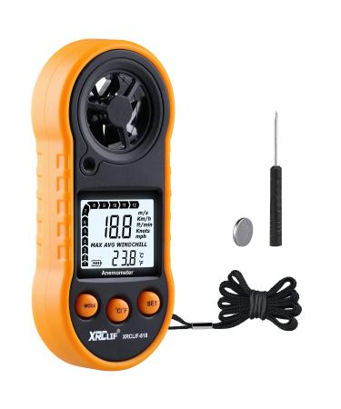 Digital wind knife hand -led anemometer wind speed meter air flow speed meter for measuring wind cooling temperature speed yellow - Buy Online on GoSupps.com