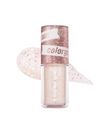 COLORGRAM Milk Bling Shadow - 01 Double Star | Pigmented liquid glitter eyeshadow  Long-lasting shimmer for daily and party makeup  Multi-dimensional sparkling metallic finish  Opaque coverage  Quick drying formula for e...