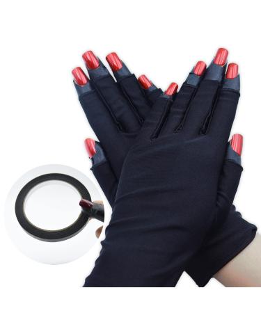 Misoce UV Gloves for Nails Lamp Light  UV Protection Manicure Gloves for Gel Nail Lamp with Anti UV Protection Tape Protect Hands from UV Harm