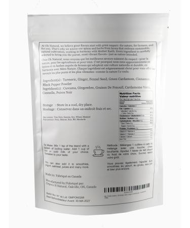 Proudly Canadian | 100 Servings | Golden Milk | Turmeric Ginger Cardamom Latte | Unsweetened |200gm - Buy Online on GoSupps.com