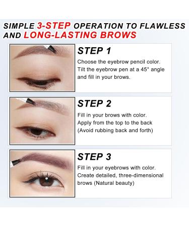 Buy 4 Tip Microblade Eyebrow Pen - Waterproof Long-Lasting Eyebrow Pencil in Brown | Best International Shipping - Buy Online on GoSupps.com