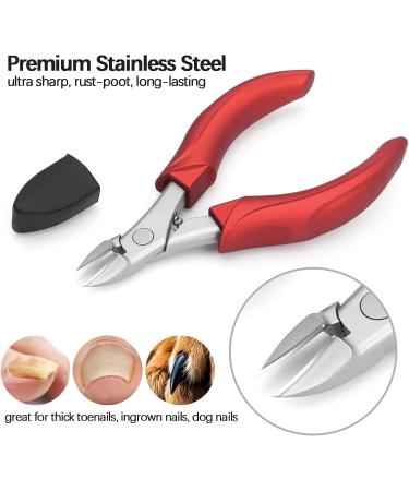 VOGARB Toenail Clippers for Thick Nails Innovative Curved Sharp Blade Heavy Duty Toe Nail Nippers for Men Adults Seniors Comfort Handle (Wine-red Single) Wine-red Single - Buy Online on GoSupps.com