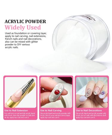 Molisaka White Acrylic Nail Powder - Professional Lasting Extension French Nail Art - 1.58oz, Ideal for Beginners or Salon Use - Buy Online on GoSupps.com