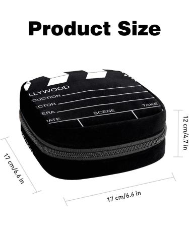 Black Movie Clapboard Sanitary Napkin Storage Bag - Portable Period Bag for Women and Teen Girls - Multi-colored - 1Pcs - Buy Online on GoSupps.com
