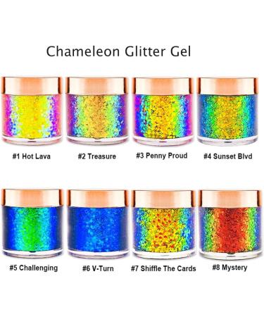GL-Turelifes Chameleon Body Glitter Gel Set - Sparkling Chunky Glitter for Eyes, Face, Lips & Body - Festival Cosmetic Glitter - Long Lasting - 2 Pack - Buy Online on GoSupps.com