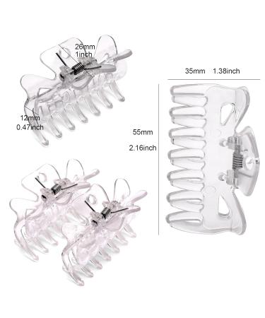 ZIBARBER 12 Pack Crystal Clear Hair Claw Clips for Women - Strong Hold Jaw Clips for Fine & Thick Hair - Hair Grip Accessories 2 Inch - Buy Online on GoSupps.com