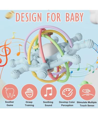 Superu Bite Ring for Babies | BPA-Free Silicone Gripping Ball | Dental Aid & Relaxation Toy | Baby Rassel Ball (Blue) - Best International Shipping - Buy Online on GoSupps.com