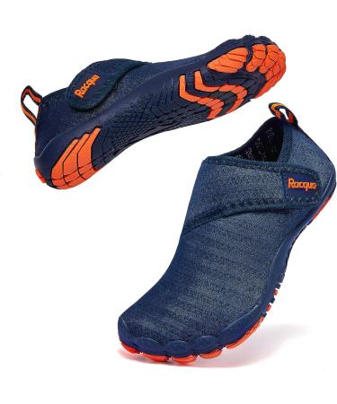 Racqua Kids Water Shoes Quick Dry Barefoot Lightweight - Blue/Orange - Size 6 Big Kid - Buy Online on GoSupps.com