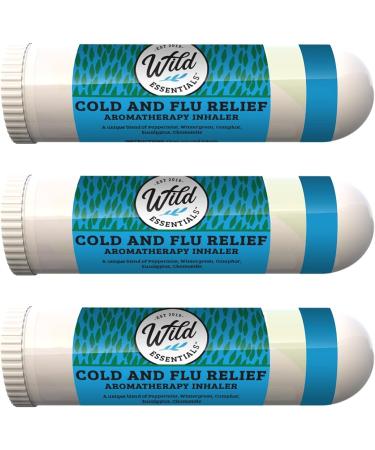 Wild Essentials Cold and Flu Relief Aromatherapy Nasal Inhalers - 3 Pack | 100% Natural Essential Oils for Cold Symptom Relief - Buy Online on GoSupps.com