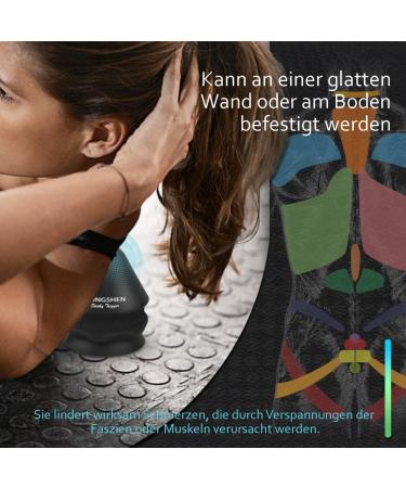 Dongshen Triggerpunkt Presser - Fascia & Massage Ball with Suction Cup for Muscle Pain Relief | Perfect for Shoulders Neck Back & Legs - Black - Buy Online on GoSupps.com