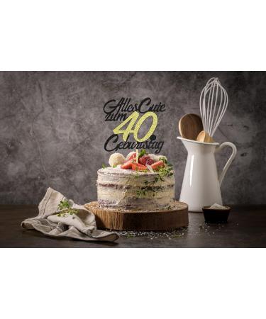 Sumerk 40th Birthday Cake Topper - Happy 40th Birthday Tortendeko | Perfect Decoration for Celebrations - Buy Online on GoSupps.com