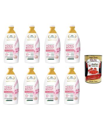 Italian Gourmet E.R. L'Angelica Beauty Essence Body Wash Tonic Boost Collagen with Green Coffee Extract - 8 x 520ml + Italian Gourmet Polpa 400g