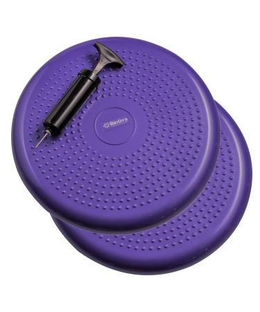bintiva 2 Pack - Inflated Stability Balance Disc, Including Free Pump - Bulk Packaging Purple