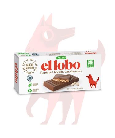 Ellobo - Touron chocolat avec des amandes el lobo 250g | Nougat Marron 250 g (Lot de 1)