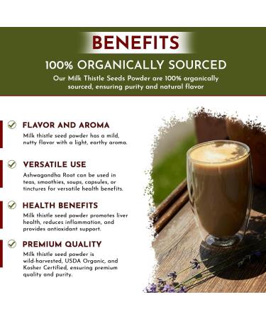 Organic Way Milk Thistle Seeds Powder (Silybum Marianum) - Herbal Tea | European Wild-Harvest | Organic & Kosher Certified | Non GMO & Gluten Free | USDA Certified | Origin - Albania 2 Oz (Pack of 1) 2 Ounce (Pack of 1) - Buy Online on GoSupps.com