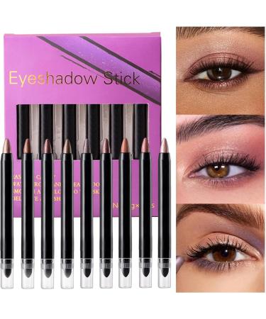  Mimoqk Shimmer Eye Shadow Pencil Smudge-Proof Shadow Stick Shimmer Eye Highlighter Brightening Eye Shadow Long-Lasting Smudge-Proof Eye Best Shimmer Eyeshadow Stick for Everyday Use - Buy Online on GoSupps.com