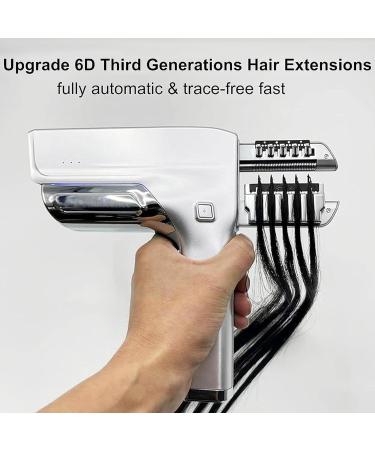 6D Hair Extension Kit The Second Generation Human Hair Traceless Hair Extension Tool Simple Hair Extension Gun Can Create A Full Head In Just 20 Minutes - Buy Online on GoSupps.com